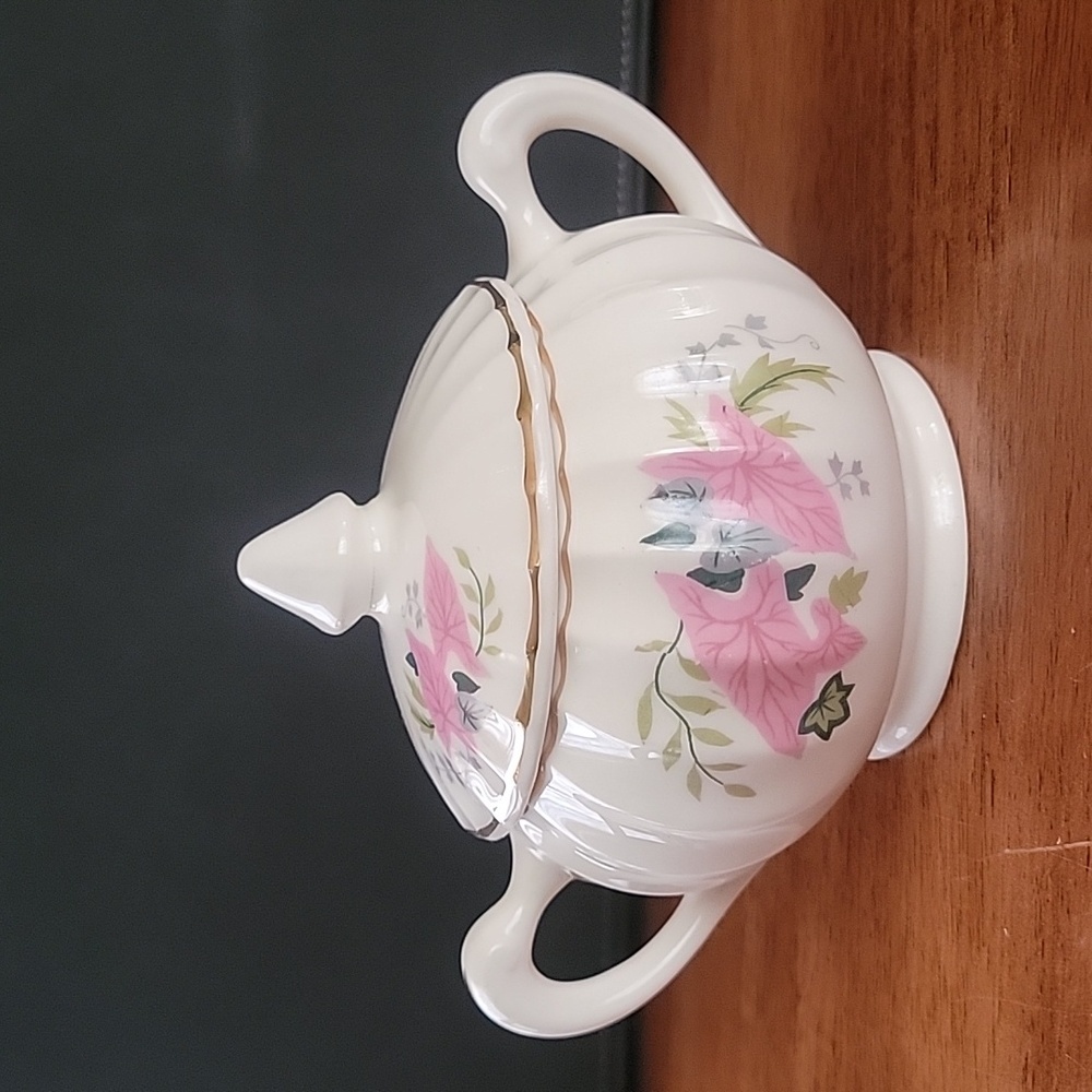 Vintage WS George Caladium Sugar Bowl with Lid